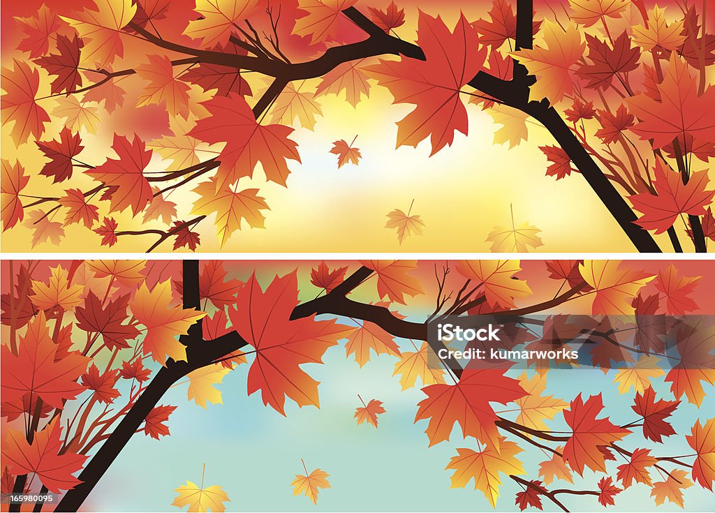 Otoño de Banner - arte vectorial de Belleza de la naturaleza libre de derechos