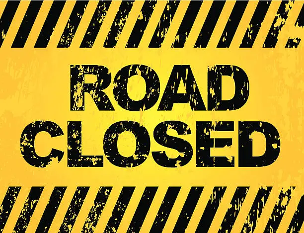 Vector illustration of Road Closed Sign