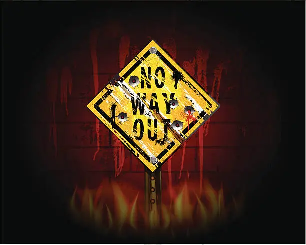 Vector illustration of No Way Out Sign | Urban Grunge