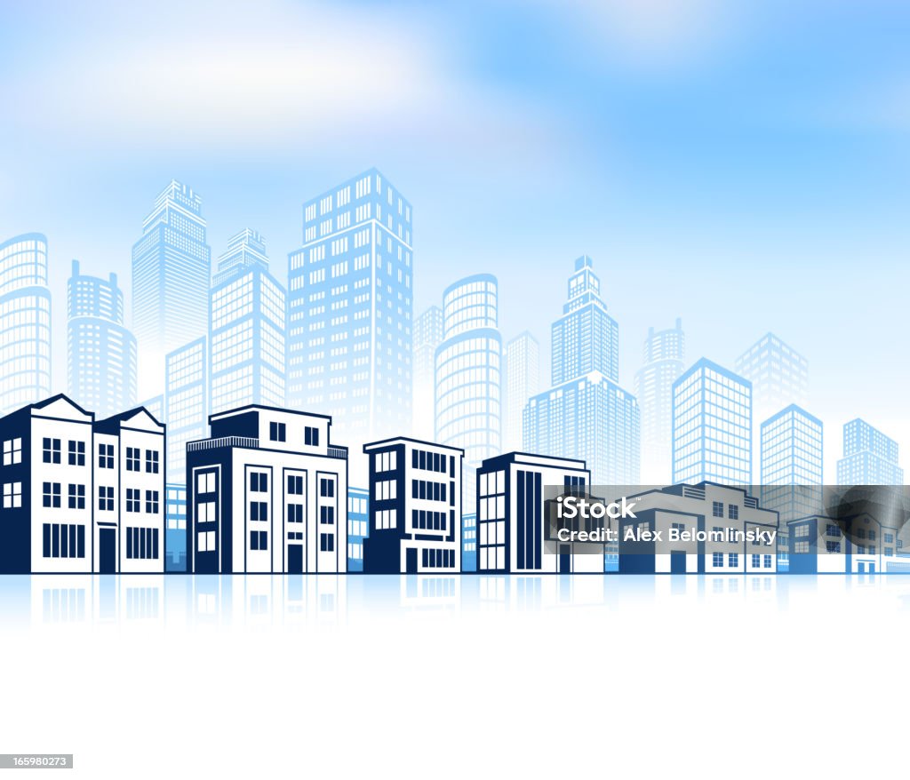 City skyline panoramic Background with Modern Community Buildings Loft Apartment stock vector