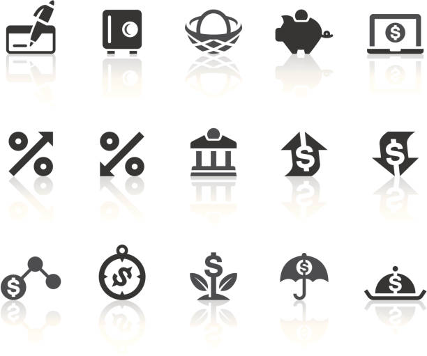 Financial Planning Icons | Simple Black Series vector art illustration