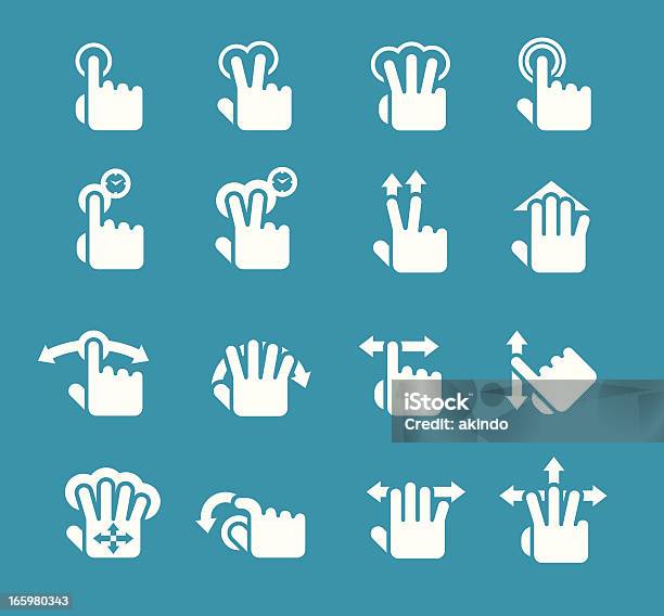 Жест Икона Набор — стоковая векторная графика и другие изображения на тему Беспроводная технология - Беспроводная технология, Большой палец руки, Векторная графика