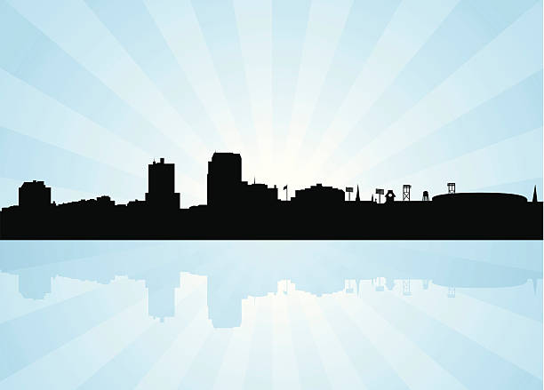 manchester nh skyline - manchester city stock illustrations