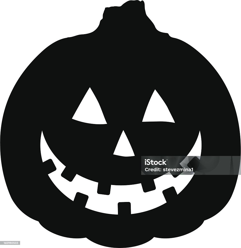 Alegre abóbora de Halloween Lanterna de Halloween ilustração em vetor silhueta - Vetor de Assustador royalty-free