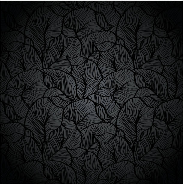 ilustraciones, imágenes clip art, dibujos animados e iconos de stock de planta textura negro - floral pattern retro revival old fashioned flower