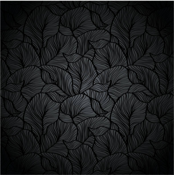черный растительный текстурой - silhouette backgrounds floral pattern vector stock illustrations