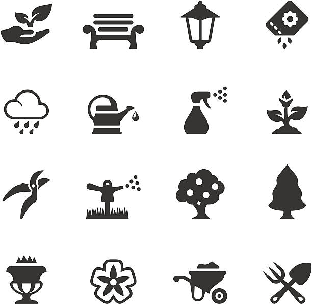 Soulico - Growing Soulico icons collection - Growing and gardening icons. light pole stock illustrations