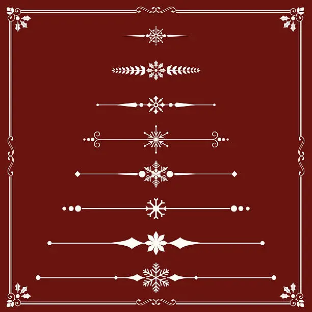 Vector illustration of Christmas Rule Lines