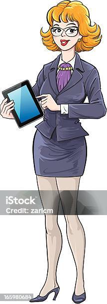 Ilustración de Mujer De Negocios Con Tableta y más Vectores Libres de Derechos de Trabajar - Trabajar, Adulto, Adulto joven
