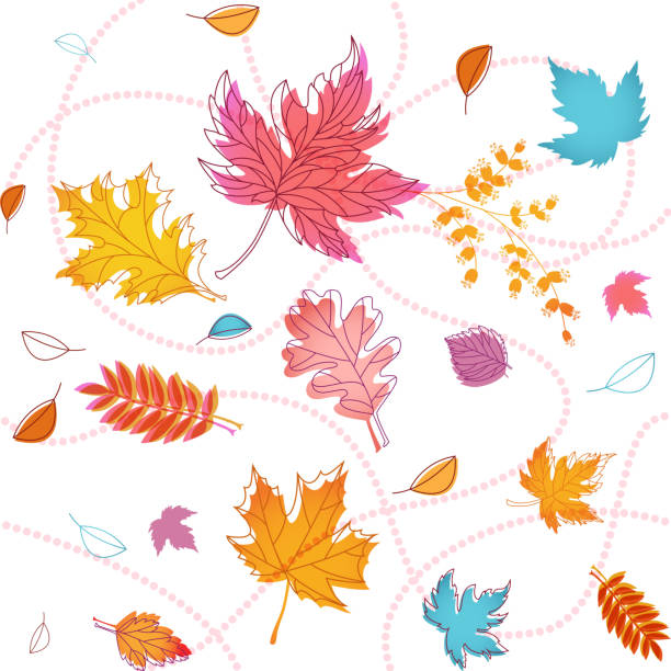Seamless Leaves Background vector art illustration