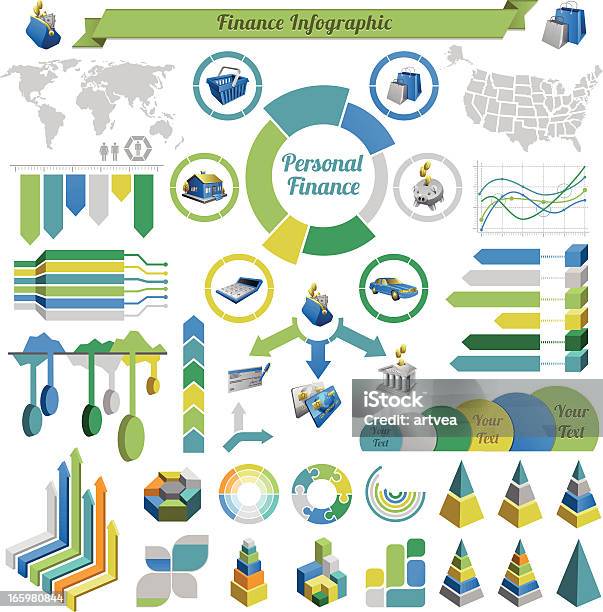 Vetores de Elementos Para Infográficos e mais imagens de Finanças - Finanças, Abstrato, Analisar