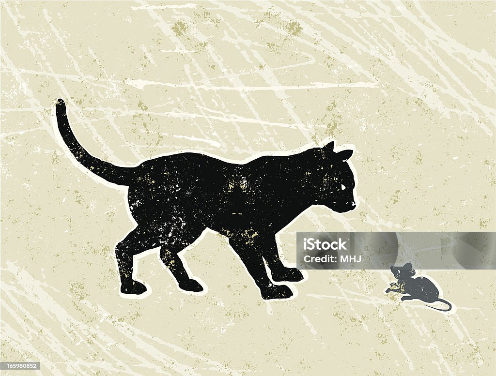 Gato e Mouse - Royalty-free Gato domesticado arte vetorial