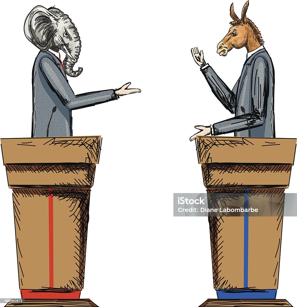 Government Lectern Democratic And Republican Debate Stock Illustration - Download Image ...