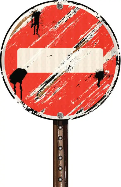 Vector illustration of Do Not Enter Sign | Grunge Blank