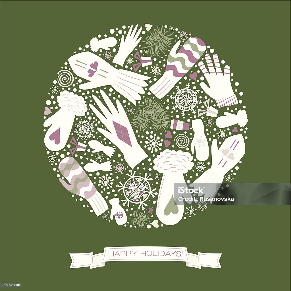 Navidad Mittens y guantes - arte vectorial de Amor - Sentimiento libre de derechos
