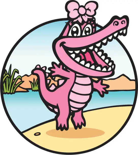 Vector illustration of Mrs Crocodile