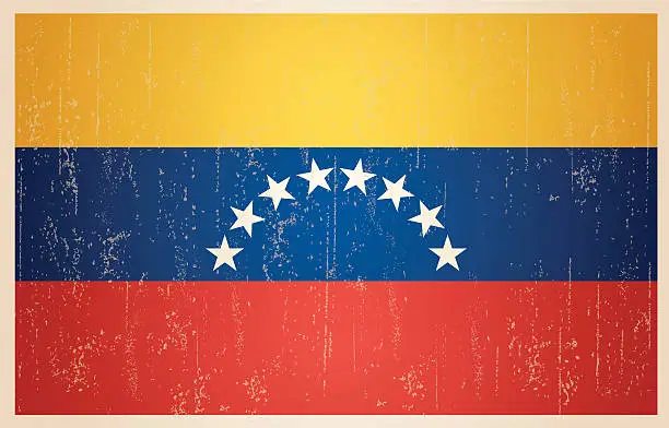 Vector illustration of Venezuelan grunge vintage flag