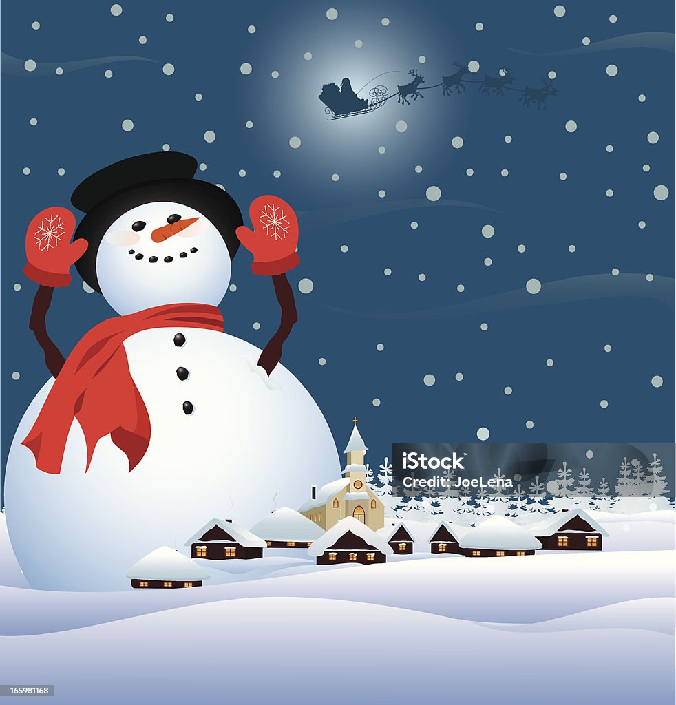 Người Tuyết Khổng Lồ Chào Ông Già Noel Hình minh họa Sẵn có - Tải ...