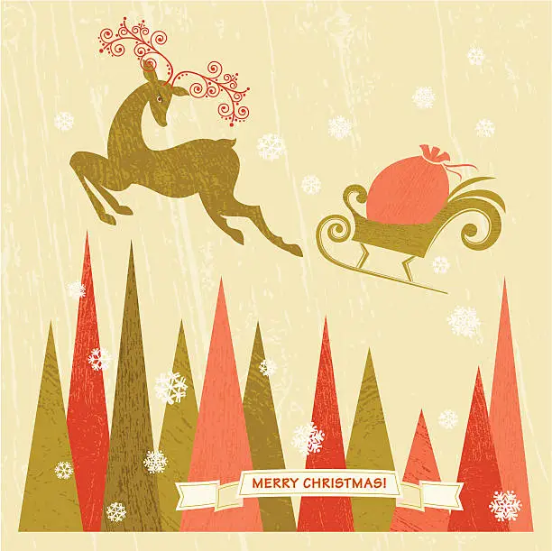 Vector illustration of Holiday Reindeer