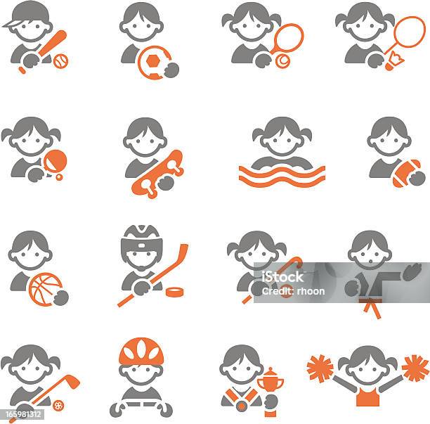 Kids Sport Icons Stock Illustration - Download Image Now - Child, Sport, Cheerleader