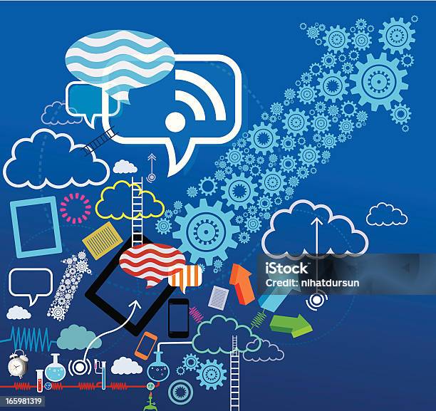 Cloudtechnologie Stock Vektor Art und mehr Bilder von Kreativität - Kreativität, Medienwelt, Elektronik-Industrie