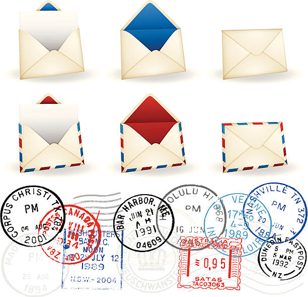Detailed envelopes with postmarks. 