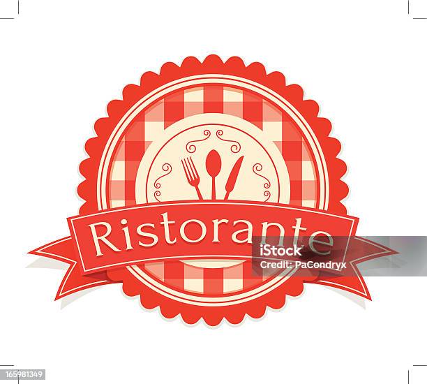 Rótulo Vintage Ristorante - Arte vetorial de stock e mais imagens de Cultura Italiana - Cultura Italiana, Restaurante, Colher - Talheres