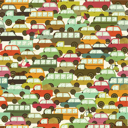 Traffic jam seamless pattern