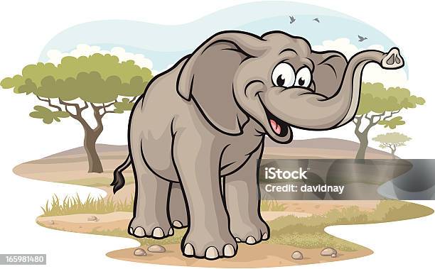 Vetores de Elefante Na Savannah e mais imagens de Elefante - Elefante, Revista em quadrinhos - Produção artística, Animal