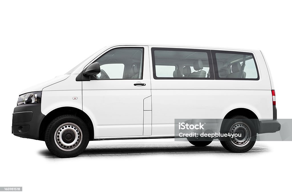 Isolato bianco Van/Transporter pronto per il branding - Foto stock royalty-free di Monovolume