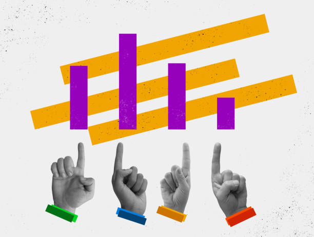 istock Collage with hand showing graph. Assessment, evaluation and surveys. 1659819281