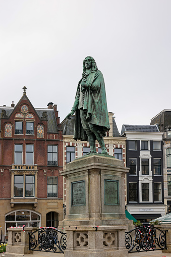 The Hague, Netherlands - April 17, 2023: The statue of Johan de Witt at De Plaats in The Hague. Netherlands