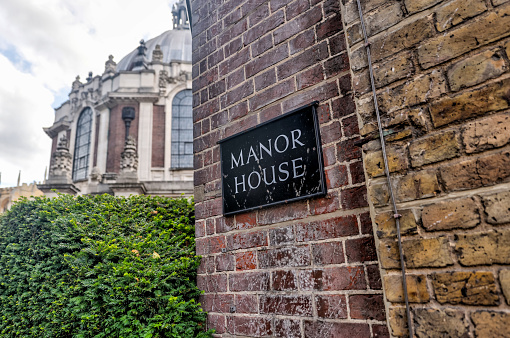 Windsor, UK - July 29, 2023: Signage for the Manor House residence on the campus of Eton College in the UK