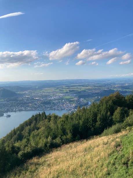 View from Gruenberg towards Gmunden, Austria