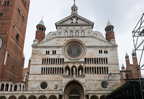 Cremona, Italy - September 7, 2022: Cathedral of Cremona or Cathedral of Santa Maria Assunta , Lombardy, Italy.