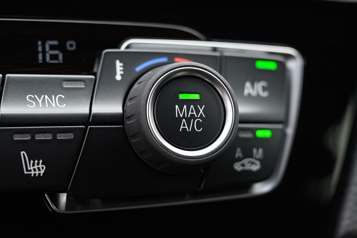 Max air conditioning turned on in a modern car.