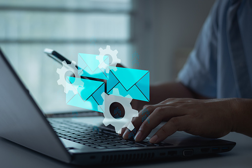 Email marketing, email automation, marketing automation concept. Using data science to drive marketing automation. Develop a insight customer data strengthen customer engagement, retention, loyalty.