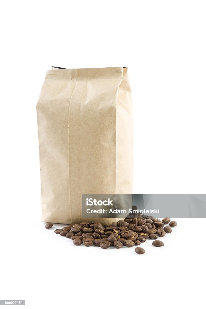 Bolsa com grãos de café - Foto de stock de Café - Colheita royalty-free