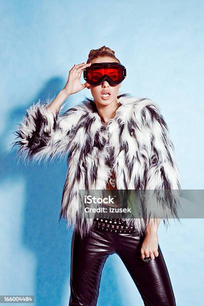 Fashion Woman Winter Portrait Stock Photo - Download Image Now - Animal Pattern, Fashion, 20-29 Years
