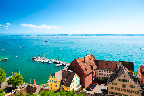 View on Lake Constance (Bodensee) from Meersburg, Germany.