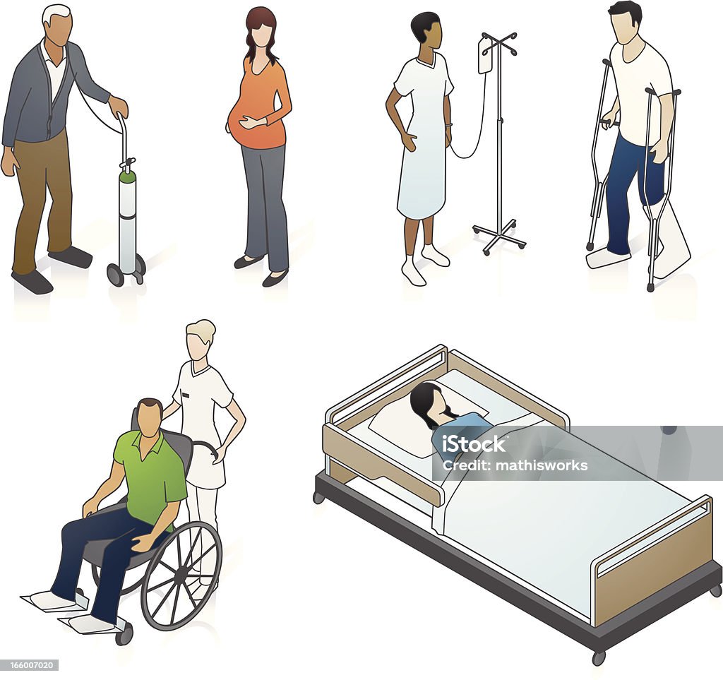 Isométricos Medical pacientes - arte vectorial de Paciente libre de derechos