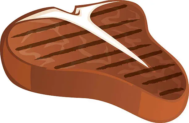 Vector illustration of Illustration of a grilled steak icon on white background