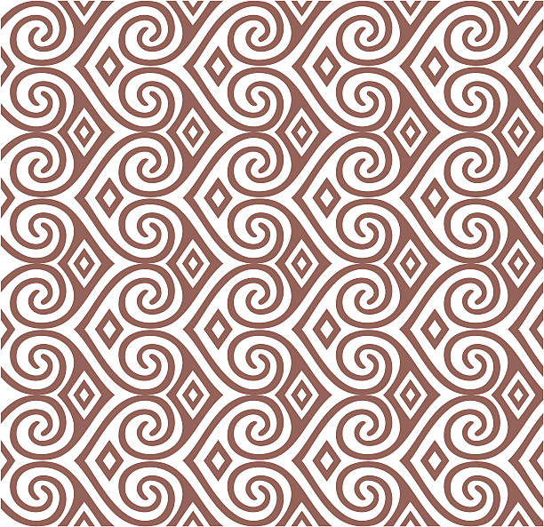 Seamless Kowhaiwhai Design Seamless Kowhaiwhai Maori design. koru pattern stock illustrations
