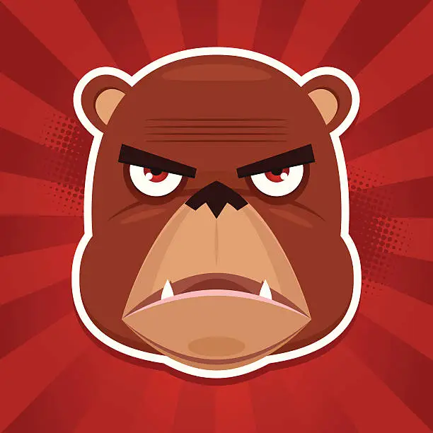 Vector illustration of Angry bear