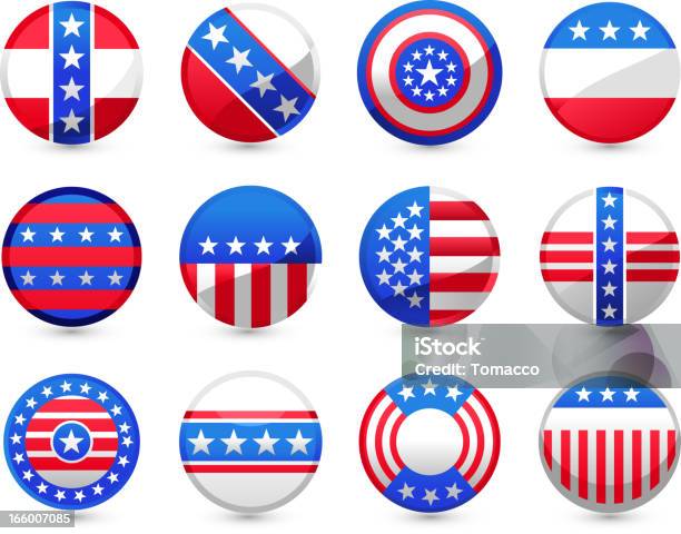 Usa Buttons Stock Illustration - Download Image Now - American Flag, Award Ribbon, Blue