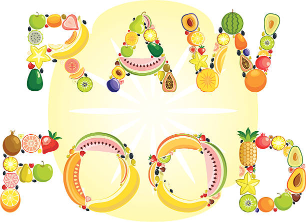 illustrazioni stock, clip art, cartoni animati e icone di tendenza di crudo piatti - fig apple portion fruit