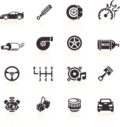 Auto Parts & Performance Icons. Layered & grouped for ease of use. Download includes EPS 8, EPS 10 and high resolution JPEG & PNG files.