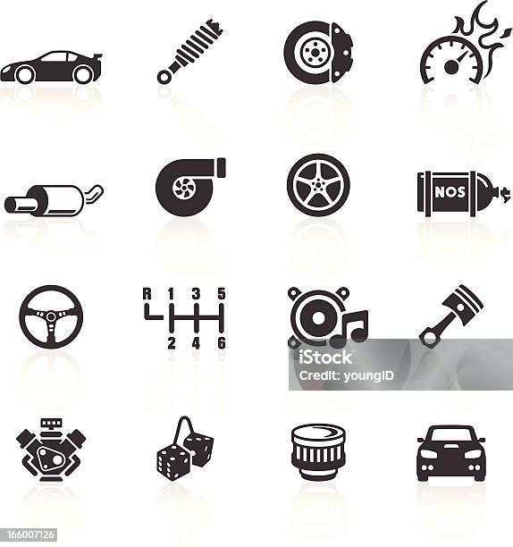 Car Parts Performance Icons Stock Illustration - Download Image Now - Icon Symbol, Engine, Car