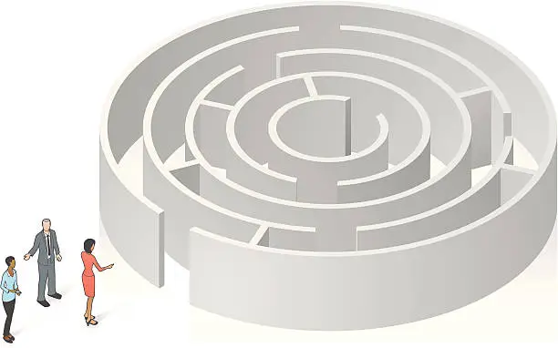 Vector illustration of Business Maze Illustration