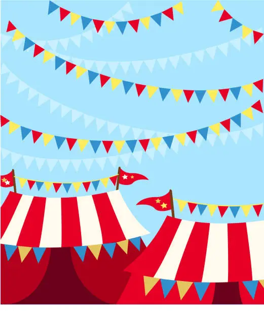 Vector illustration of Circus Tents design